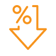 Orange low rates icon