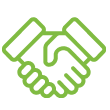 Green handshake icon