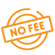 Orange no fee icon