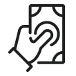 Black paying cash icon