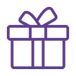 Purple gift box icon