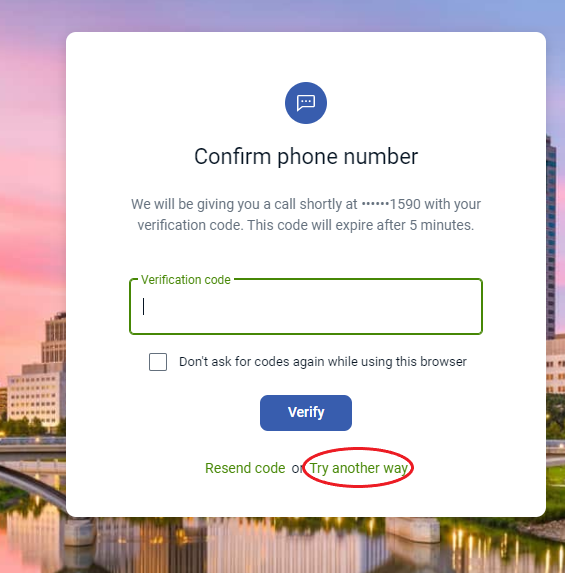 2FA "Try another way" screenshot