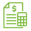 Green document and calculator icon