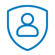 Blue user shield icon
