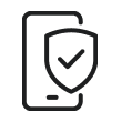 Black cell phone security icon