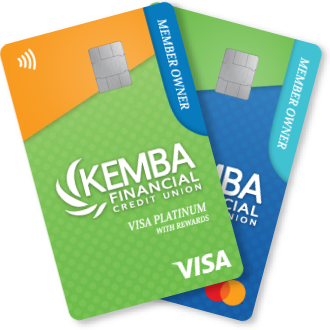 KEMBA Financial Credit Union Member Owner Mastercard Debit Card and Visa Rewards Credit Card
