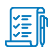 Blue document signature icon