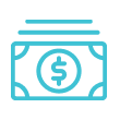 Cyan cash icon