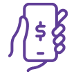 Purple cell phone icon