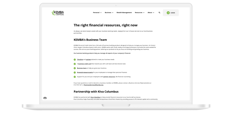 Tour small business resources screenshot