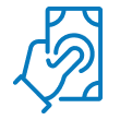 Blue paying cash icon