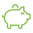 Green piggy bank icon