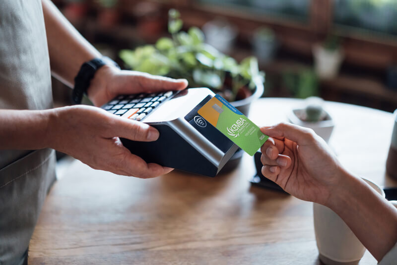 using KEMBA credit card touchless payment