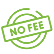 Green no fee icon