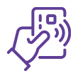 Purple checking card icon