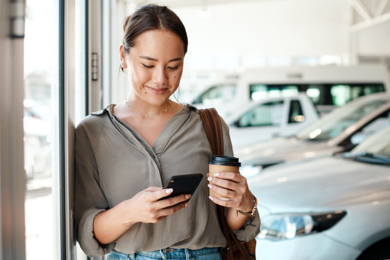 young woman using cell phone