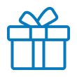 Blue gift box icon