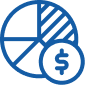 Wealth blue graph icon