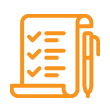 Orange document signature icon