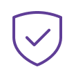 Purple security shield icon
